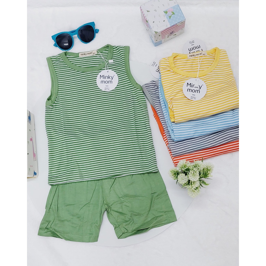 Bộ Quần Áo Ba Lỗ Cho Bé MINKY MOM Chính Hãng, Đồ Bộ Mùa Hè Chất Vãi Thun Lạnh Cho Trẻ Em Từ 1 2 3 4 5 6 tuổi - Hana Mart