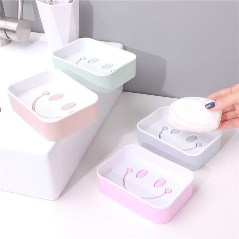 Khay Đựng Xà Bông Xà Phòng 2 Lớp Hình Mặt Cười Dễ Thương (Để Trên Bề Mặt) 88217