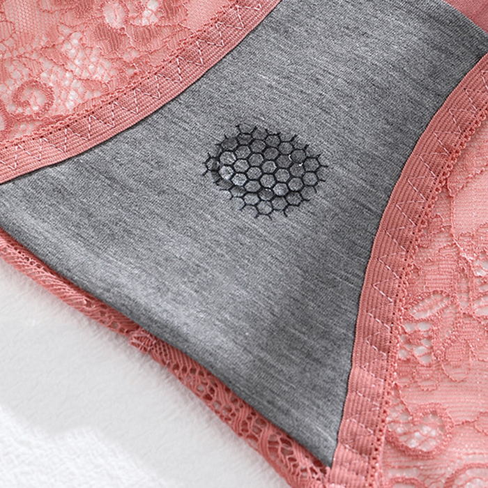XL~3XL Tuote Ready Stock Women's Panties Graphene Mid-High Waist Underpants Cotton Sexy Lace Briefs Antibacterial Panties | BigBuy360 - bigbuy360.vn