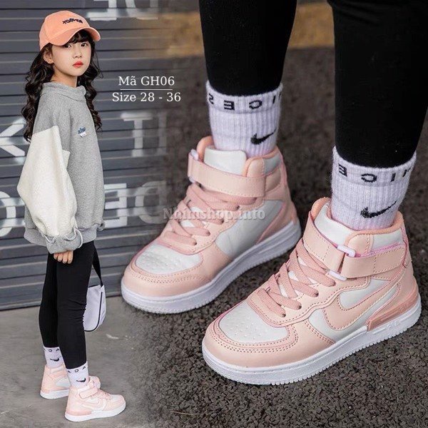 GIÀY JORDAN CỔ CAO CHO BÉ GÁI 4 - 12 TUỔI THỂ THAO KIỂU DÁNG SNEAKER NĂNG ĐỘNG VÀ CÁ TÍNH ĐI HỌC ĐI CHƠI GH06