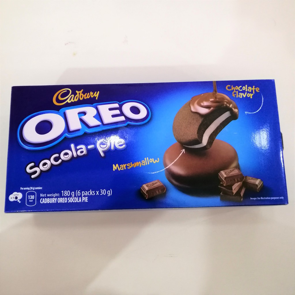 Bánh Sôcôla Nhân Dẻo Marshmallow Cadbury Oreo Socola-pie Chocolate (Hộp 180g)