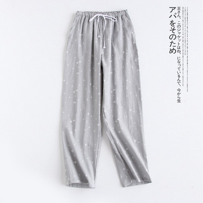 Quần mặc nhà, quần ngủ nữ vải xô cotton mềm nhẹ họa tiết | BigBuy360 - bigbuy360.vn