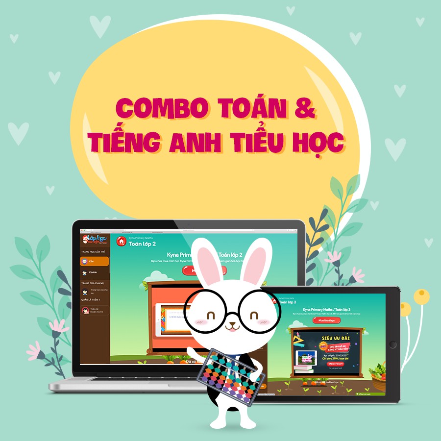 Combo thẻ học Toán + Tiếng Anh tiểu học Lớp 1, 2, 3 cho trẻ tự học tại nhà Kynaforkids.vn
