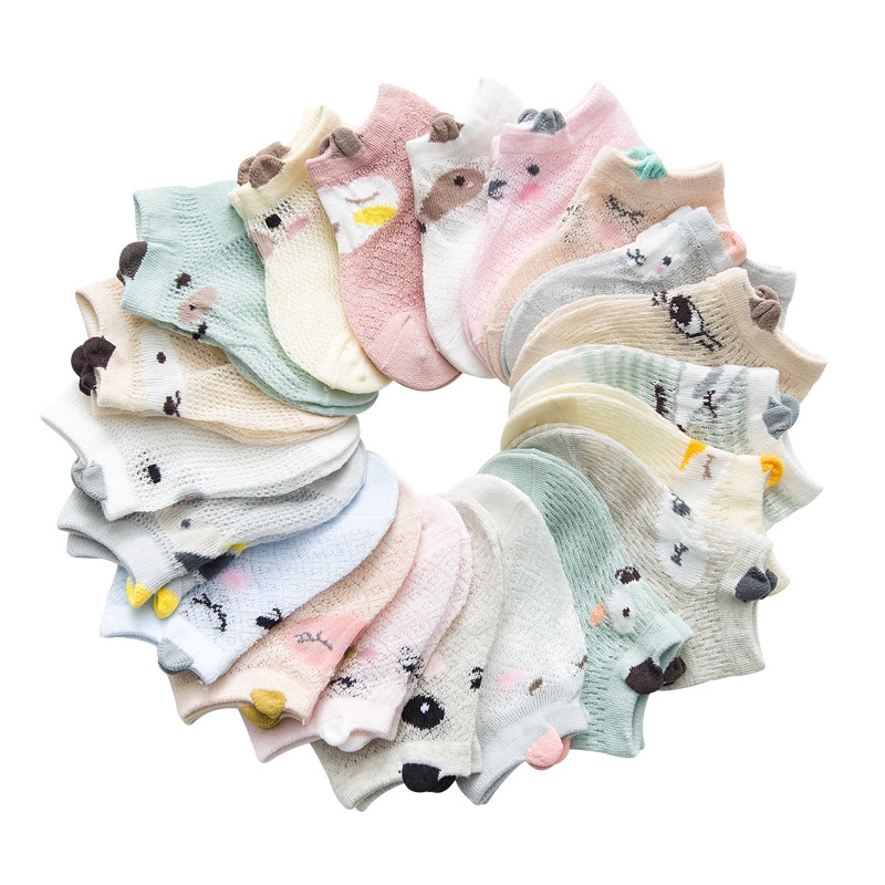 Set 5 đôi vớ MAMIMAMIHOME cotton thoáng khí hình gấu dễ thương cho trẻ em