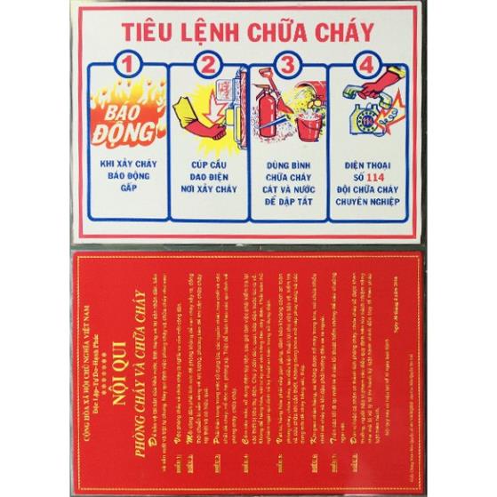 BỘ NỘI QUY, TIÊU LỆNH,cấm lửa,cấm thuốc PCCC