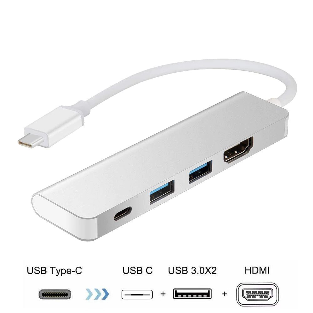 Hub kết nối USB Thunderbolt 3 có cổng HDMI 4K USB 3.0 USB Type C cho Samsung Galaxy Note 8 S8 S9 MacBook Pro