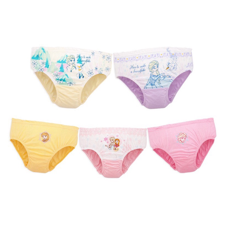 HLQ093 Set 5 quần chip cotton công chúa elsa bé gái hàng nhập 1-12Y - giá 170k
