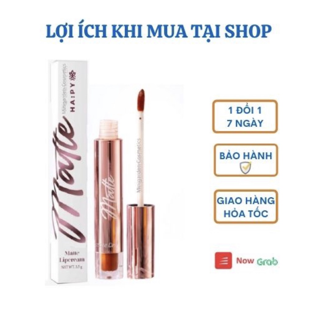 [ Mua 1 tặng 1] Son Happy kem lì Mini Garden Mattle Lipcream bám màu lâu trôi 3.5ml