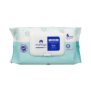Khăn ướt mamago không mùi 100 tờ / 80 tờ - 99.9% nước tinh khiết, an toàn dịu nhẹ - Chính hãng Kidsplaza