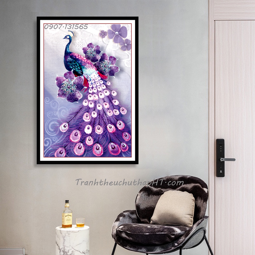 Tranh đính đá Phu thê viên mãn VS500 bộ ba bức 155*75cm (tự làm)