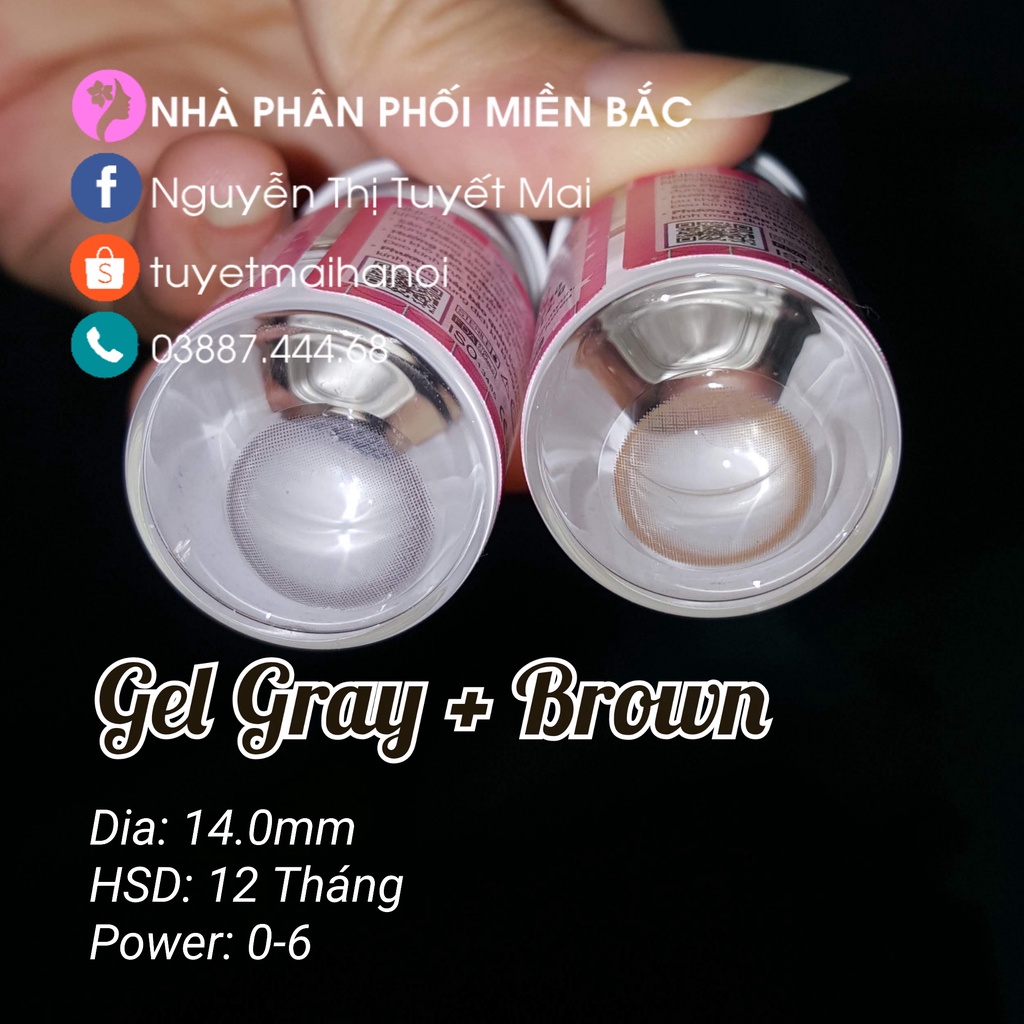 [ Ảnh Thật ] Lens Cận Màu Xám Tự Nhiên Không Giãn Gel Gray 14mm - Kính Áp Tròng Hàn Quốc Vassen Sexy Me