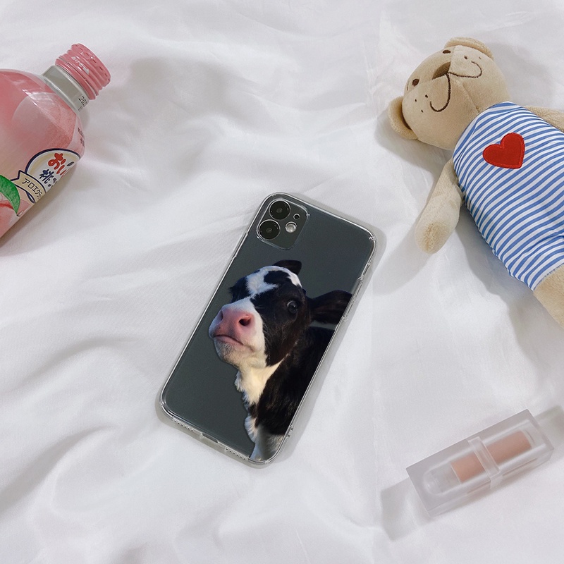 Ốp Điện Thoại Chống Sốc Họa Tiết Bò Sữa Cho Iphone 13 Pro 11 Pro Max Xr 6s 7 8 Plus 14 Mini 12 Pro Xs Max