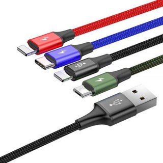 Cáp sạc 4 đầu Baseus CA1T4-A01 (Lightning - Type C - Micro USB)