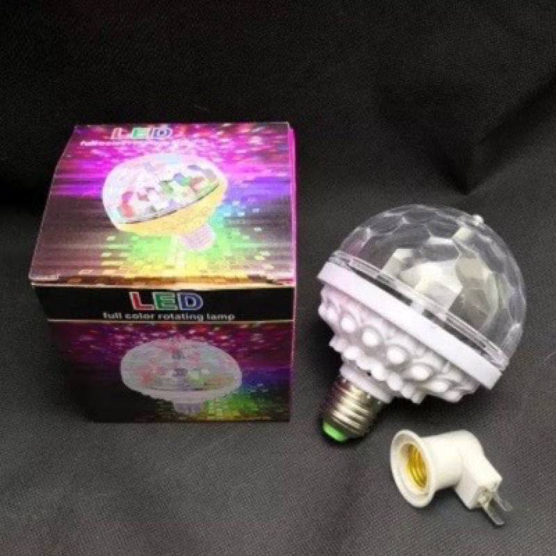 Đèn led 7 màu xoay 360 chớp theo nhạc tạo hiệu ứng phòng hát quán bar quẩy tại nhà tặng kèm đui đèn