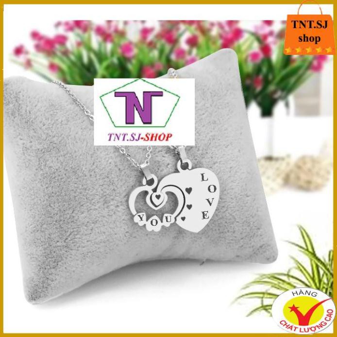 ( HÀNG ĐẸP) DÂY CHUYỀN INOX CẶP ĐÔI TRÁI TIM LỒNG VÀO NHAU MC237