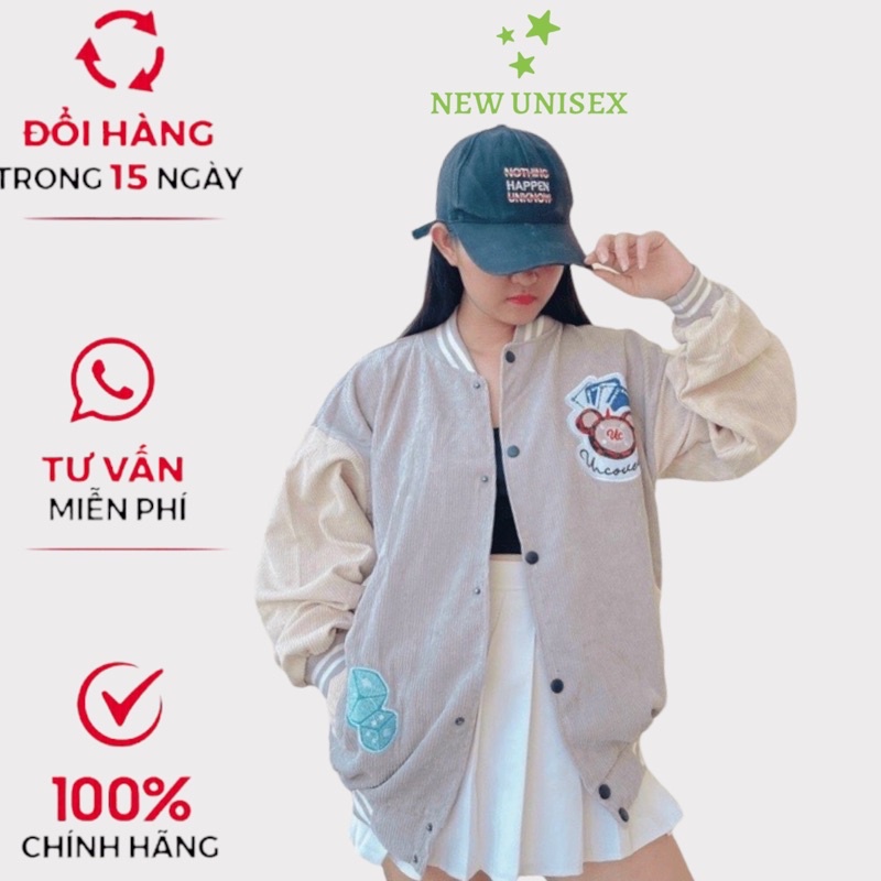 [ÁO KHOÁC UNISEX] Áo Khoác Nhung Tăm - Form Rộng Phong Cách Thêu Họa Tiết - TP100 [NewUnisex]