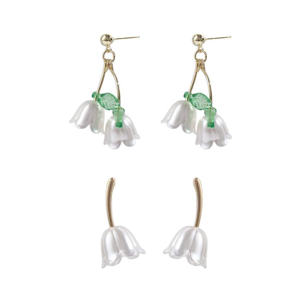 Khuyên Tai Hình Hoa Tulip Lãng Mạn Cho Nữ|Bông Tai Hình Chiếc Lá Mừng Năm Mới Dành Cho Nữ