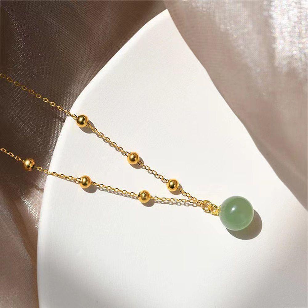 FORBETTER Vòng Cổ Choker Chất Liệu Thép Titan Đính Hạt Đơn Giản Phong Cách Trung Hoa Cổ Điển Cho Nữ
