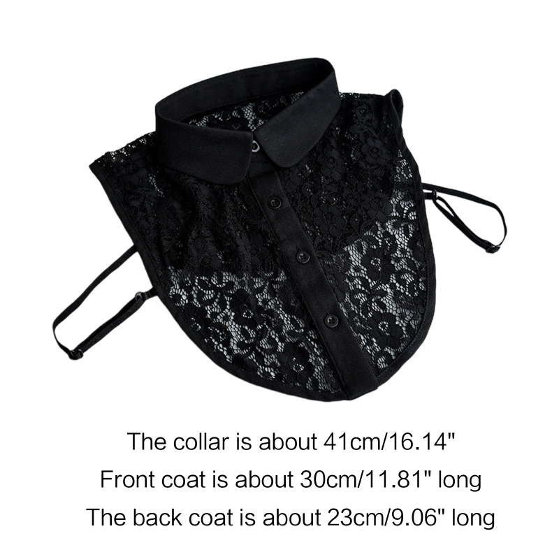 Áo Sơ Mi Nữ Nửa Cổ Ren Rỗng Tháo Rời Được In Họa Tiết Hoa