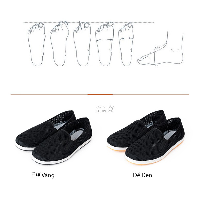 Giầy vải lười lưới nam