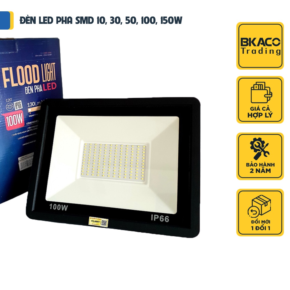 Đèn pha Led siêu sáng 100W Vi-Light VLEFL1001 sáng trắng 6500K