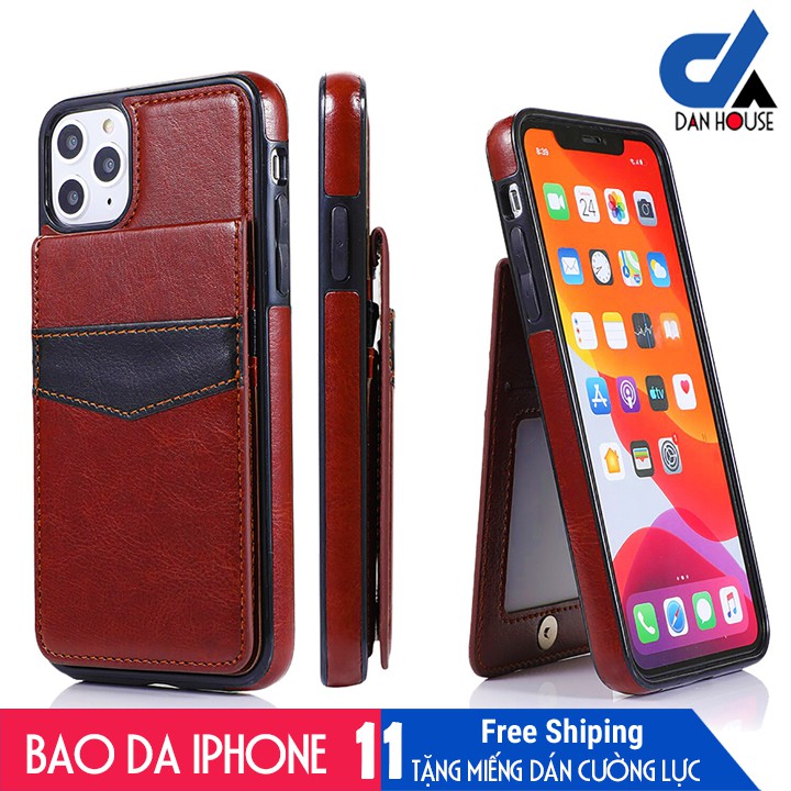 Bao da iPhone 11, 11 Pro, 11 Pro Max Kiêm ví - thẻ - card đa năng và tiện dụng - Shop Dan House