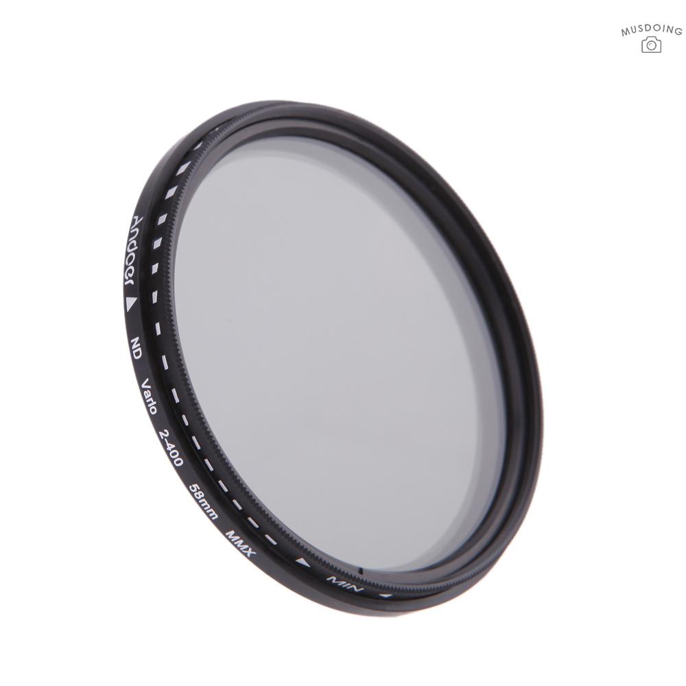 ღ  Andoer 58mm ND Fader Neutral Density Adjustable ND2 to ND400 Variable Filter for Canon Nikon DSLR Camera