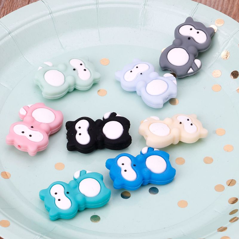 Đồ Chơi Ngậm Nướu Hình Gấu Mèo Hoạt Hình Bằng Silicon Dễ Thương Cho Bé