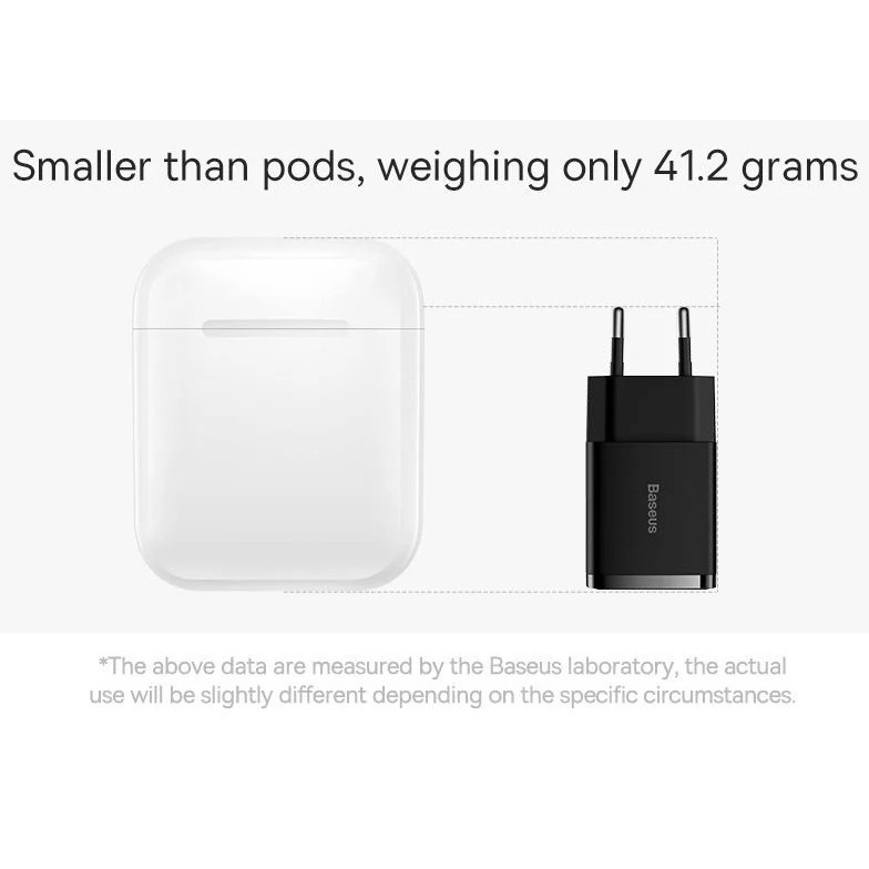 Củ Sạc 2 Cổng 2.1A Baseus Compact 10.5W Cho IP, Samsung, Oppo, Huawei, Xiaomi,... [CHÍNH HÃNG]
