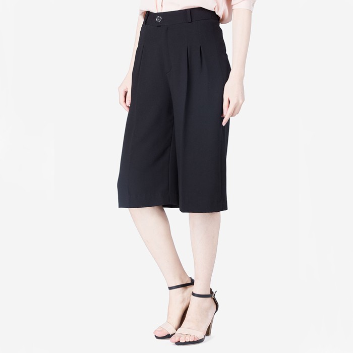 Quần lỡ ống rộng nữ màu đen