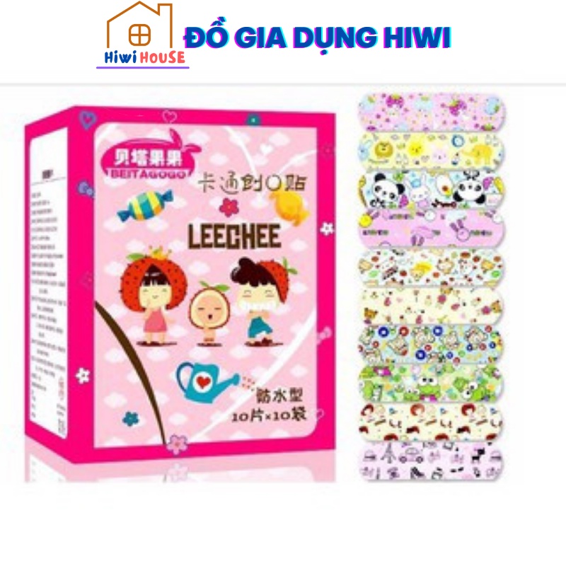 Hộp 100 miếng URGO cá nhân cute dễ thương - Băng gâu dán vết thương chống nước, tiệt trùng