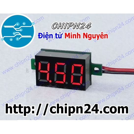 [1 CÁI] (A125) Đo điện áp DC 2 dây 4.5-30V Led đỏ nhỏ 0.36 inch