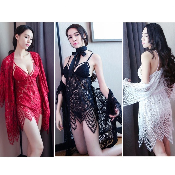 Sét váy + Áo Choàng ren tầng 1492 Mềm mại Quyến rũ