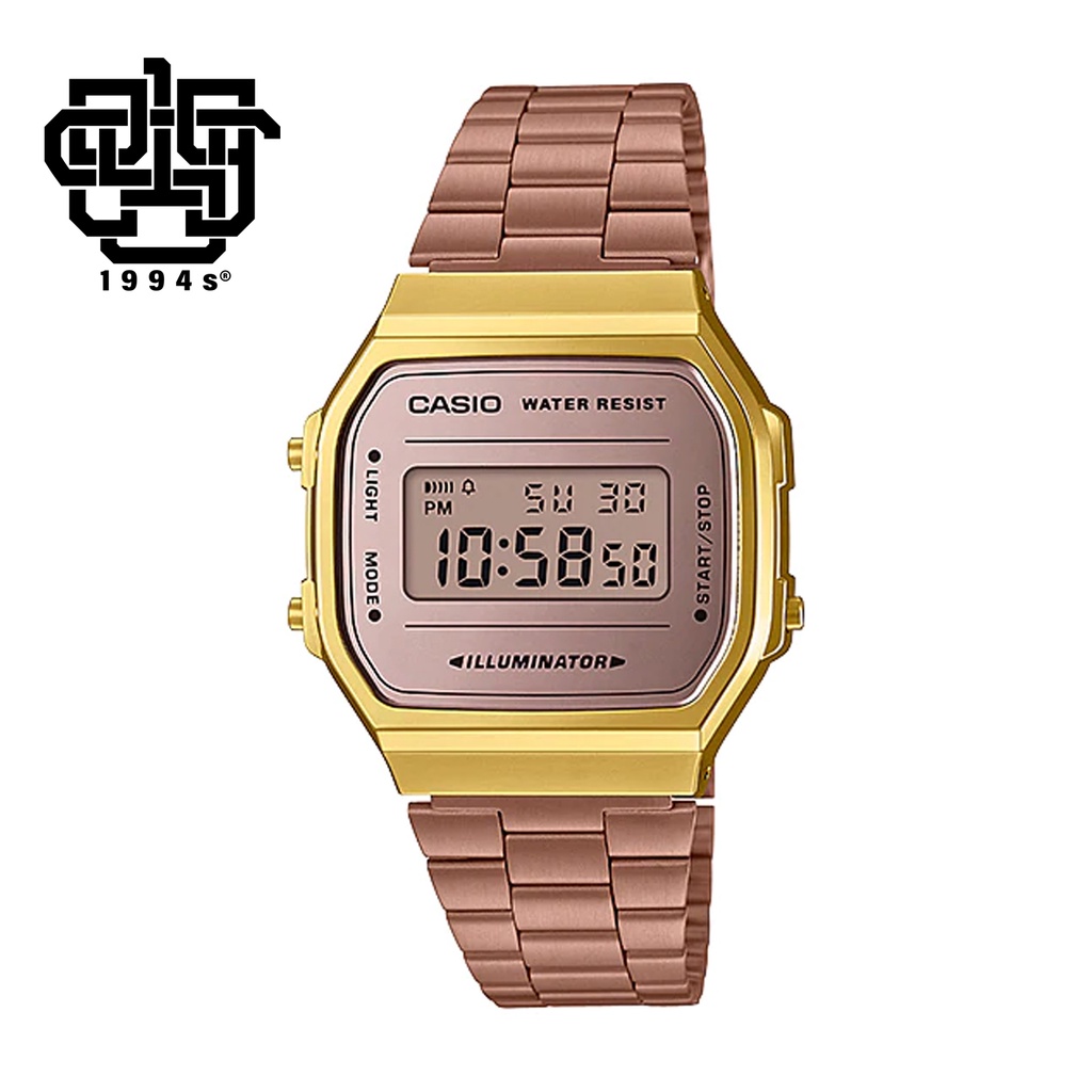 Đồng hồ unisex Casio A168WECM-5 mặt tráng gương, chống nước, hàng chính hãng