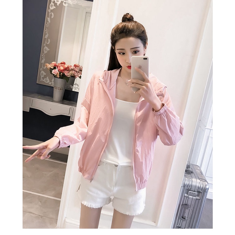 Áo Khoác Chống Nắng Siêu Mỏng Chống Tia UV Dáng Ngắn Thời Trang Mùa Hè Cho Nữ