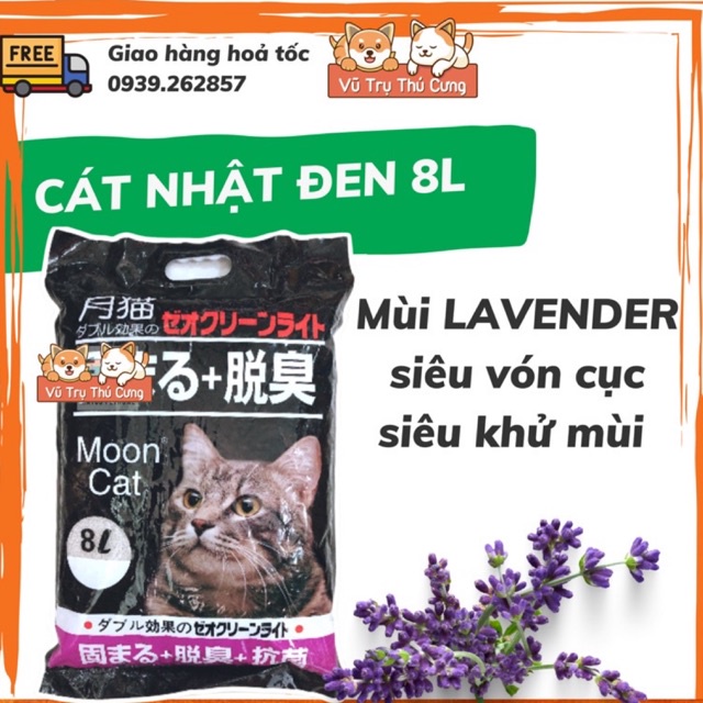 Cát Nhật Đen 8L vệ sinh cho mèo, vón cục, khử mùi tốt