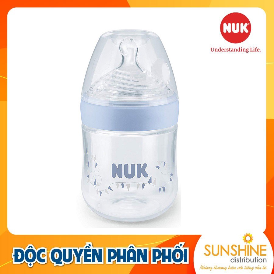 Bình sữa NUK Nature Sense nhựa PP cao cấp chuẩn EU núm ti silicone chỉnh nha 150ml S1-M