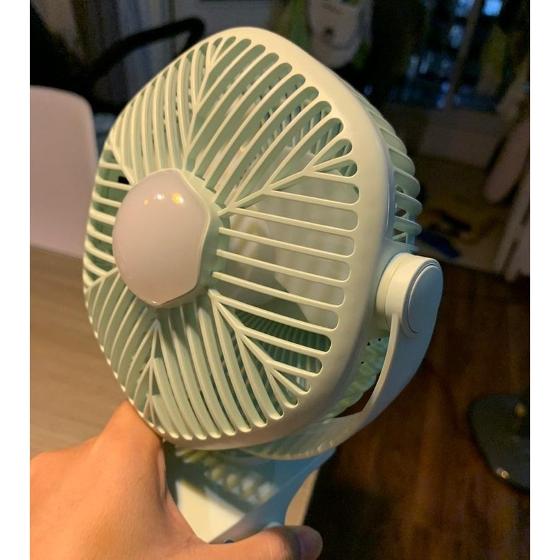 Quạt mini kẹp bàn SUNHOUSE SHD7111, pin sạc dùng 4h, tích hợp đèn ngủ, hàng chính hãng bh 1 đổi 1