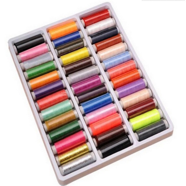 Set 39 cuộn chỉ Polyester 200 Yard màu sắc hỗn hợp cho máy may
