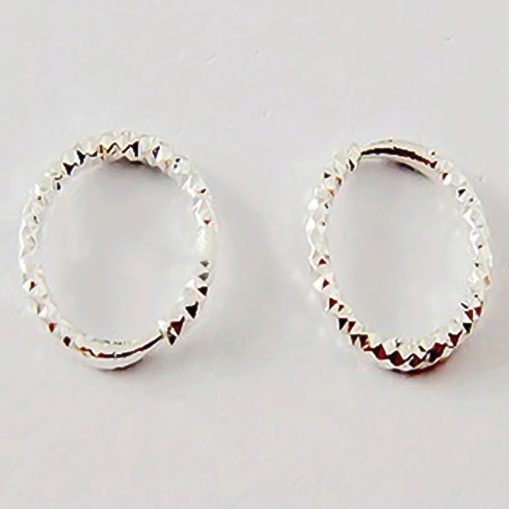 Đôi hoa tai tròn mịn vân sóng nhỏ / lớn thiết kế đơn giản thời trang cho nữ