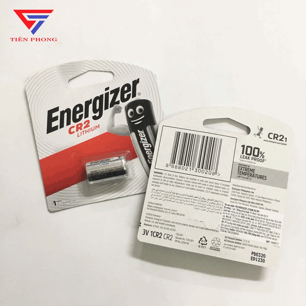 Pin CR2 Lithium 3V ENERGIZER siêu bền - Hàng chính hãng Vỉ 1 Viên