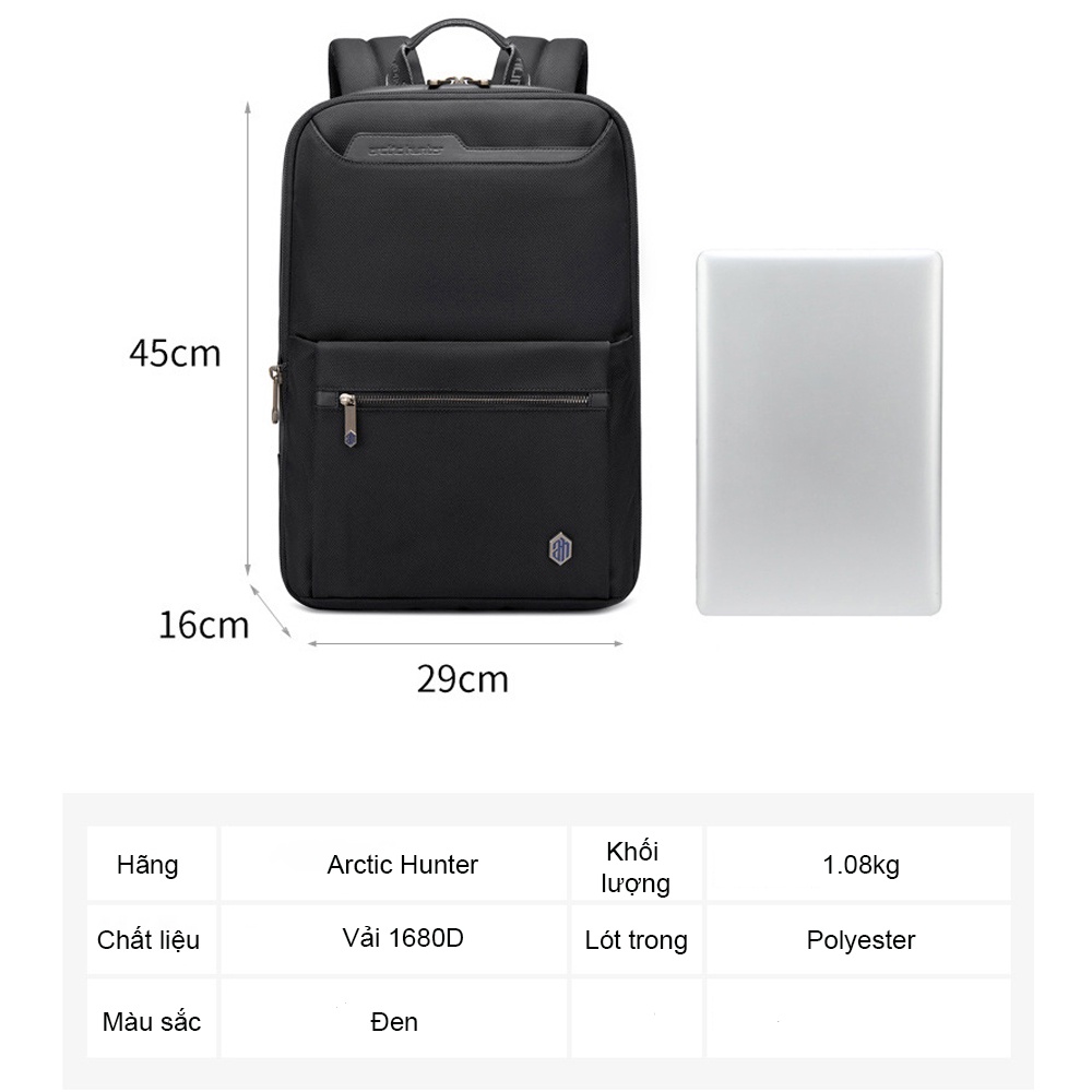Balo công sở cao cấp Arctic Hunter B00410-1 có khóa mở rộng, phong cách hiện đại, kiểu dáng sang trọng
