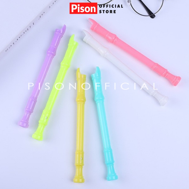 Bút bi nước mực gel hình Cây sao thổi được Pison, mực đen ngòi kim 0.38mm - SP0318 - 1 cái