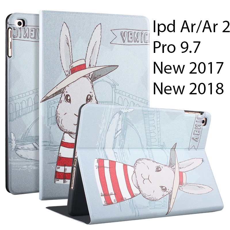 Bao Da Cover Ipad Air / Air 2 / New 2017 / New 2018 Hỗ Trợ Smart cover Hoa Văn Dễ Thương
