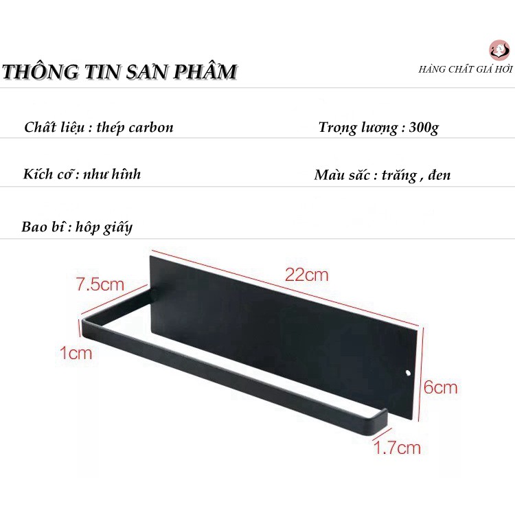 Móc dán tường treo giấy ăn Việt Thư bằng chất liệu thép cac bon chống gỉ  22 x 6 cm