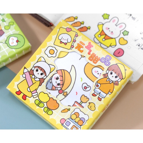 [Hàng mới về] Hộp Sticker nhỏ xinh Bé gái và Thỏ Trắng