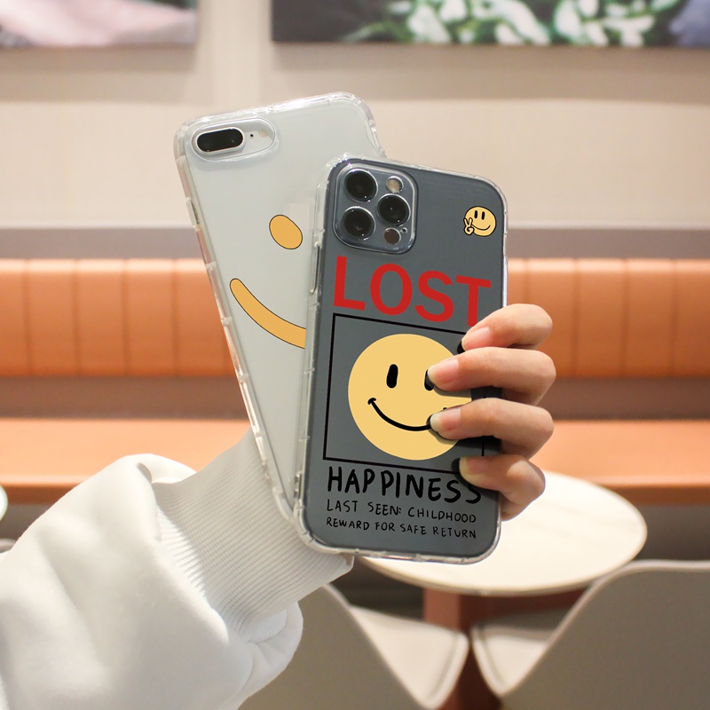 Ốp lưng iphone Ốp điện thoại Suntaiho TPU trong in mặt cười Lost Smile cho iPhone 13 12 11 Pro Max X Xs Max XR 8 7 6 6S Plus