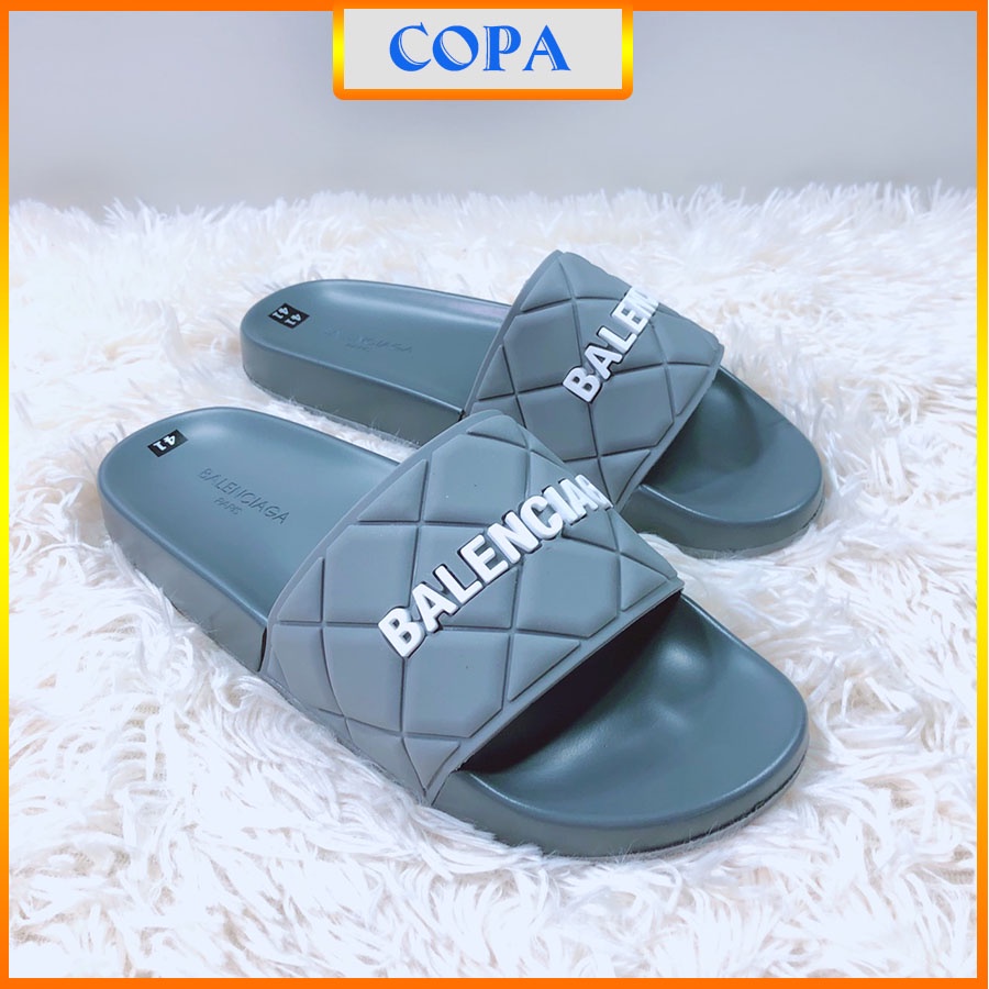 Dép nam , dép nam quai ngang quai cao su đế PU BALENCIAGA dập nổi siêu đẹp FULLBOX COPA BL39