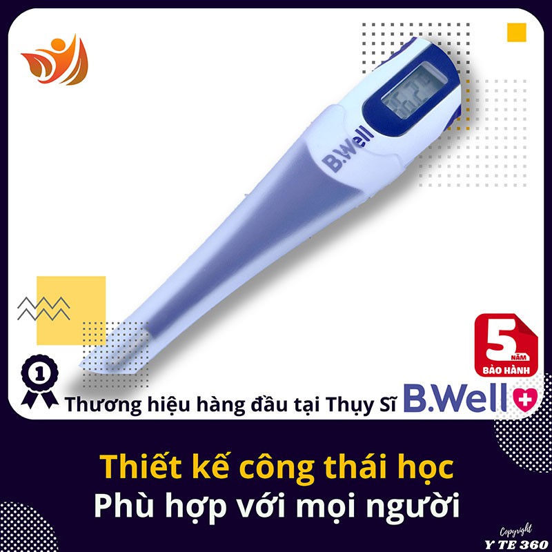 Nhiệt kế điện tử đo độ ngậm miệng kẹp nách hậu môn cho bé b.well wt 04 - bwell y tế 360