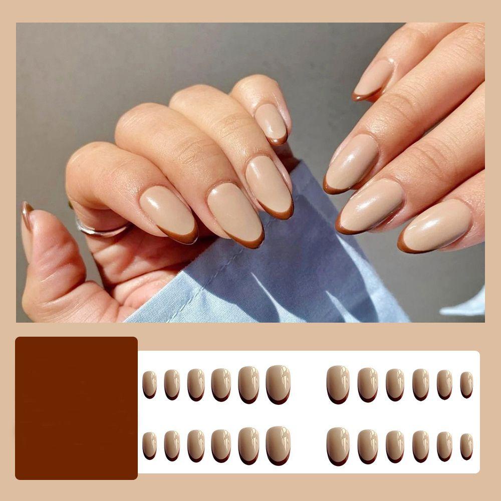 Bộ 24 Móng Tay Giả Che Phủ Toàn Diện Tháo Rời Được Kiểu Pháp
